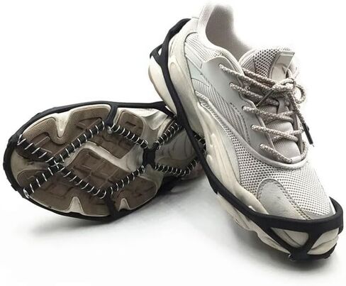 Walk Traction Cleats, Ice Cleats 360° Steel Coil Grip for All-Direction Traction, Elastic Outer Band Traction Cleats for Winter Walking on Snow and Ice Climbing Hiking -Unisex in Saudi Arabia