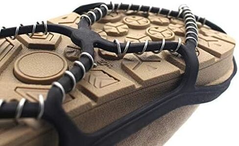 Walk Traction Cleats, Ice Cleats 360° Steel Coil Grip for All-Direction Traction, Elastic Outer Band Traction Cleats for Winter Walking on Snow and Ice Climbing Hiking -Unisex in Saudi Arabia