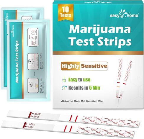 Easy@Home THC Test Strips: Urine Test Kit - Detect Metabolites in Urine with Cutoff Level 50ng/mL- 10 Pack ESTH-115 in Saudi Arabia
