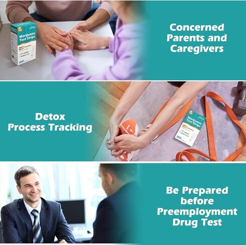 Easy@Home THC Test Strips: Urine Test Kit - Detect Metabolites in Urine with Cutoff Level 50ng/mL- 10 Pack ESTH-115 in Saudi Arabia
