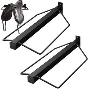 Yaocom 2 Pcs Wall Mounted Saddle Rack for Horse Portable Saddle Storage Rack Western mountable Saddle Stand for Horse Trailer Western Saddles Horses Blanket Stall, Black in Saudi Arabia