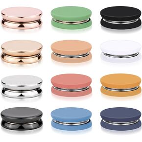 12pcs Hijab Magnetic Pins, Strong Hijab Magnets Multi-Purpose Clothes Colorful Magnetic Scarf Clasp Pinless Brooch Hijab Pins Buttons for Women Clothing Dress Scarves (Matte+Plating)