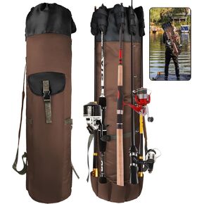 FOUUAAOOU Fishing Rod Bag, Fishing Rod Case Bag with Durable Folding Oxford Fabric, Portable Fishing Bag Fish Rod Storage Bag Fishing Pole Case Bag for Men Fishing Gifts (Black)