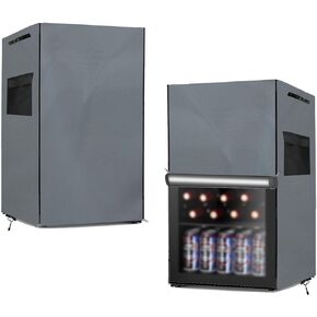 XCZ Beverage Refrigerator Cover, Wine Mini Refrigerator Cover, Waterproof, Sunproof, Dustproof, Fits Most Small Refrigerators and Beer Refrigerators.20 "L x 20 "W x 33 "H, Gray (Cover Only)
