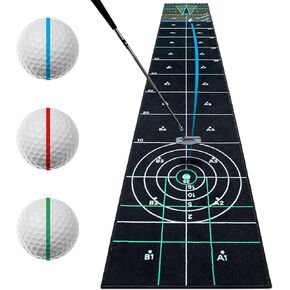 On Par AI Golf Gemini Series High-Tech Golf 14ft Putting Games Mat - The Ultimate Games Mat for Golf Enthusiasts
