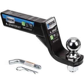 Reese Towpower Trailer Hitch Ball Mount Starter Kit, 7,500 lbs. Capacity, Fits 2 in. Receiver, 4 in. Drop, Black