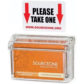 SOURCEONE.ORG Source One Premium Outdoor Business Card Holder Peel and Stick Clear Unbreakable Take One Sticker Included