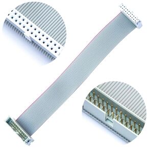 Keszoox 2.54mm IDC Flat Ribbon Cable with FC 6/8/10/14/16/20/26/30/34/40P Dual Row IDC IDE Connector Socket, FC 40-Pin Male to Female IDE Extension Cable 50cm 1PCS (FM40-50cm-1Pcs)
