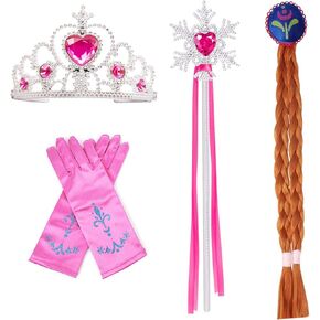 BanKids Princess Crown Magic Wand Gloves and Wig for Princess Costume Toddler Girls