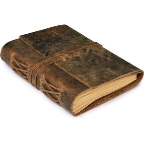 مجلة LEATHER VILLAGE من الورق المبطن بالجلد - 260 صفحة، بني ريفي، 8 × 6 بوصات (A5) - كتاب الظلال - دفتر كتابة، مفكرة يومية، مذكرات سفر للنساء/الرجال