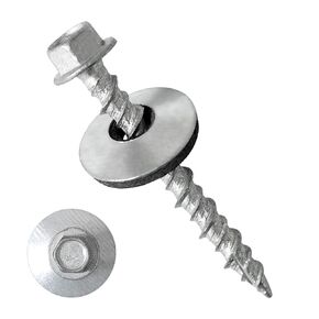 Qlvily 250PCS #10 x 1-1/2" Metal Roofing Screws, Galvanized Hex Head Metal Roof Screws, Sheet Metal Roof Screws, Washers Included