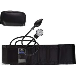 MABIS Sphygmomanometer Manual Blood Pressure Monitor with Calibrated Nylon Arm Cuff Inches Zippered Carrying Case Adult Legacy Series, Black, Cuff Size 3 to 20 Inch, Large, 1 Count