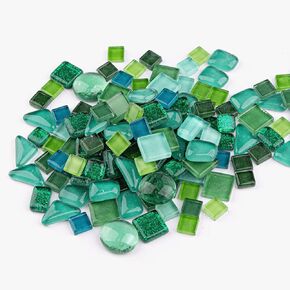 1.1 Pounds Glass Mosaic Tiles, Irregular Crystal Mosaic Tiles for Crafts Bulk and Tiny Stepping Stone kit, Transparent Stained Glass Sheets for Handmade DIY Art Crafts and Home Decoration,Mix