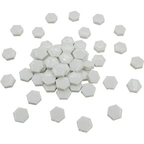100 Pieces Hexagon Tiles for Crafts, Bulk Ceramic Chips Small Tiles Supplies for DIY Mosaic Projects, 0.35 Inch (Mix Color Series)