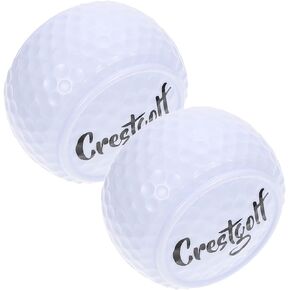 Outanaya 2pcs Flat Golf Indoor Putting Golfing Accessories for Men Colored Balls Training Balls Woman Synthetic Rubber Flat Training Ball White Golfing Practice Balls Indoor Training Balls