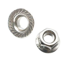 Floyutin 50 Pcs M6 Stainless Flange Nuts Thread Metric Washer Nuts Fastener
