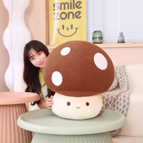 وسادة لعبة الفطر القطيفة من MIAOHAHA Kawaii، هدية دمية الفطر اللطيفة للأطفال (أحمر، 23 سم/9 بوصة)