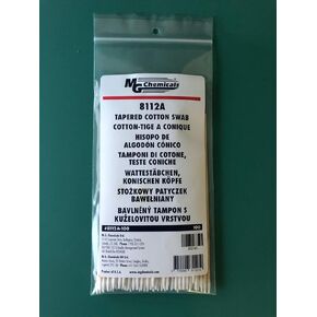 MG Chemicals 8112A Single Headed Tapered Cotton Swab Bonded on a 6" Birch Shaft, Bag of 100 Swab (Pack of 100)