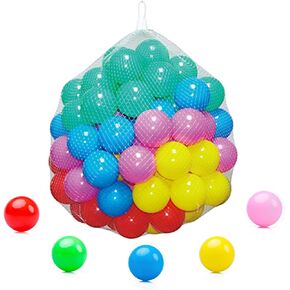 POCO DIVO 100 Ball Pit Balls, 2.4" Crushproof Color Inflatable Funball, Phthalate-BPA-Free Plastic Ocean Pool, Baby Toddler Kids Pets Game, Bath Toss Play Tent Playpen, Durable Easy Clean Magic Toy