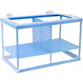 XMHF Aquarium Fish Breeder Box Isolation Box Net Breeder Hatchery Incubator Separation Net, White Blue