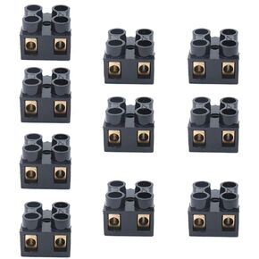Sscon 2pcs Dual Rows Terminal Block 500V 60A 3 Position Screw Terminal Electrical Barrier Strip Block JX5-6003
