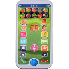 Skywin Kids Phone Toy (Blue) - Toy Cell Phone for Toddlers 1-3 with 7 Functions, Kids Cell Phone, Educational Play Cell Phone for Kids, Realistic Kids Smart Phone, Fake Cell Phone Toy Phone for Kids