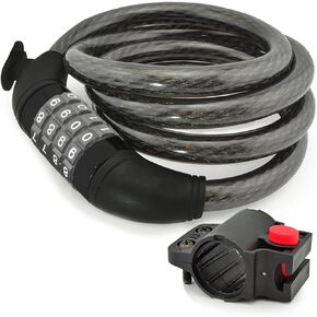 Aduro Sport Bike Lock Cable, Bicycle Master Cable Lock with 4-Digit Combination Lightweight Bike Chain Lock 6-Feet