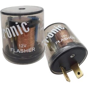 GKmow 2 PCS Car 2 Pin Flasher, 20A 12V Transparent Round Shell Fast Flasher Relay, LED Turn Signal Indicator Repair Tool, Universal Flasher Relay for Most Cars Motorcycles (Transparent)