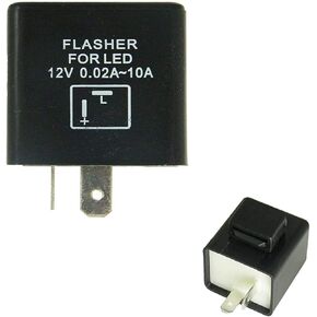 Xotic Tech 1pc 3-pin LED Flasher Relay w/Exchange Connector Wiring Harness Adapter for LED Turn Signal Light Bulbs Compatible with CF13 and CF14 Sockets