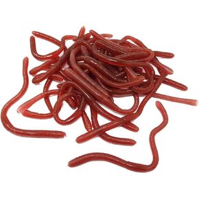 Honbay 30PCS Plastic Soft Fake Earthworm Faux Lifelike Stretchy Rubber Earthworms Trick Toy for Halloween April Fool's Day Party