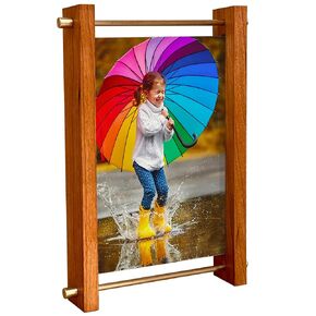 5x7 Picture Frame Solid Cherry Wood Frame with Solid Brass Hardware, Unique Photo Frame for Wall & Tabletop Display of your Photos Great Gift Idea, Hardwood 5x7 frames Handmade in the USA