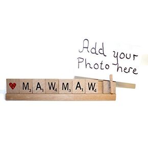 Hiding Place Boutique, Handmade Mawmaw Gift, Love Frame Photo Picture Personalize Christmas Birthday Mamaw Aunt Sign Decor Brag Desk Name Plate Sister Custom Baby Annoucement Reveal Grandma Nonna