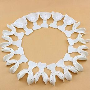 UINMYREO 17Pcs/Set Dental Impression Trays Autoclavable Teeth Holder Edentulous Jaws Impression Trays
