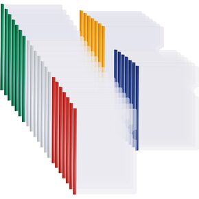150 Pcs Bulk A4 Clear Report Cover with Sliding Bar 5 Colors Folder Binder Sliding Bar Files Classification Transparent Resume Clipbar Presentation File Folders for School and Office