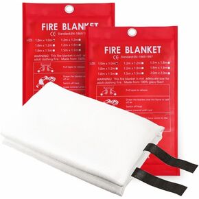 Emergency Fire Blanket Extinguisher Fire Blankets for Home 40" x 40" Fire Blanket to Smother a Kitchen. Fire Blankets are Simple to use by Pulling Down (Pack 1)