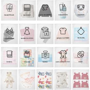 BYXVSBYS 20 Pack Hospital Bags for Labor and Delivery,11 x 14 Inch Maternity Hospital Bag Essentials for Mommy Dad Newborn Baby,Diaper Bag Organizing Pouches First Time New Mom Must Haves in Kuwait