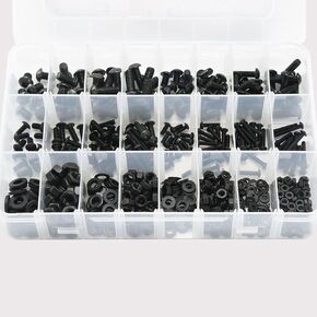 590PCS Bolts and Nuts Assortment, GTERNITY Metric M3 M4 M5 M6 Screws Assorted Hex Head Screws Nuts Washers Kit with Wrench, 304 Stainless Steel (Socket Head)