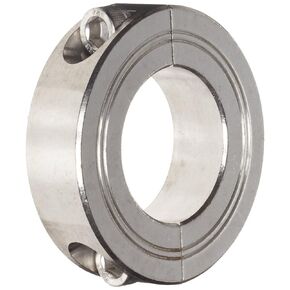 Climax Metals M2C-08-S Stainless Steel Two-Piece Clamping Collar, Metric, 8mm Bore, 24mm Outside Diameter, 9mm Width,