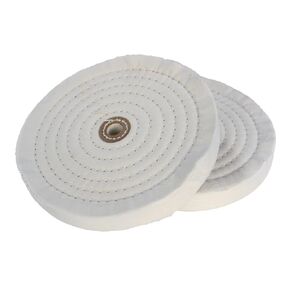 2 Pcs Extra Thick 8 Inch Cotton Buffing Wheel, 70 Ply Cloth 5/8 Inch Arbor Hole Abrasive Polishing Wheel for Bench Grinder(White)