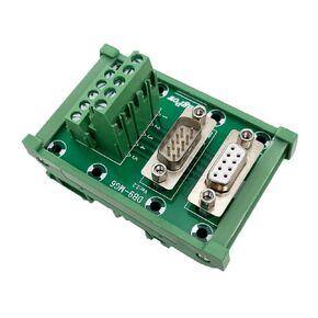 DB9 Solderless Male Female Header Breakout Connector, RS232 D-SUB Serial to 9-pin Port Terminal Adapter Connector Breakout Board with Mounting Rail