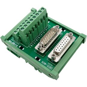 DB9 Solderless Male Female Header Breakout Connector, RS232 D-SUB Serial to 9-pin Port Terminal Adapter Connector Breakout Board with Mounting Rail