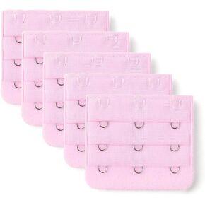 Allegra K 3 Pcs 3 Positions Hooks Women Underwear Bra Adjustable Strap Extender Buckle Hook Pink One Size