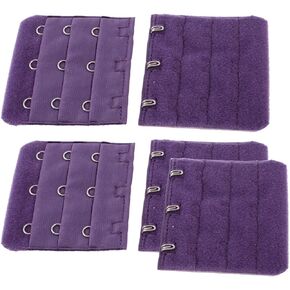 Allegra K Women Underwear Buckle 3 Rows 3 Hooks Bra Strap Extender 5 Pcs Purple Soft Comfortable