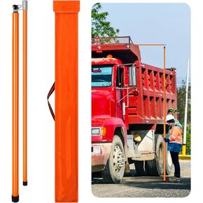 Umigy 15 Feet Load Height Measuring Stick Sturdy Fiberglass Height Stick for Trucks with Adjustable Pole Non Conductive Retractable Height Measurement Tool with Carrying Bag for Trucks, Car Haulers