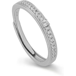 Meissa 2 Pcs Couple Rings for Men and Women 925 Sterling Silver Wedding Bands Size Adjustable Promise Ring Wedding Engagement Anniversary Ring Set, Set of Two Rings in Kuwait