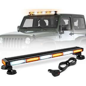 AnTom 38.5" LED Strobe Light Bar,High Bright LED Emergency Flashing Beacon Light Bar,Magnetic Base Amber Light,Emergency Strobe Light for DC12V-24V Construction Vehicles,Truck,Snow Plow,Postal(Amber) in Kuwait