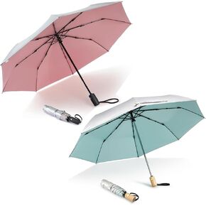 G4Free UPF 50+ UV Protection Travel Umbrella Auto Open Close Windproof Sun Blocking Umbrella 46 Inch+42 Inch