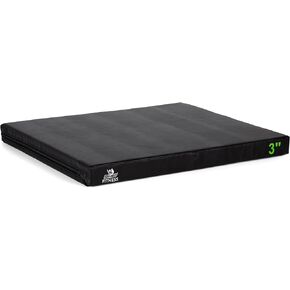 Champion Sports Foam Plyometric Box, Black - Durable Jump Boxes for Training with Handles, Hook and Loop Flaps - Stackable Plyo Box Jumps for Gym - Multiple Sizes