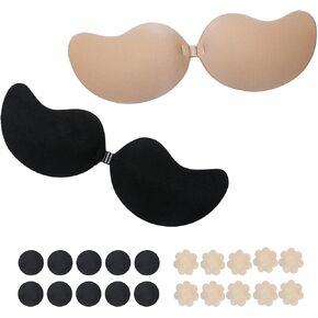 حمالة صدر لاصقة من السيليكون للنساء من TANHOO، حمالة صدر بدون حمالات بدون ظهر، حمالة صدر غير مرئية للرفع. شكل المانجو / 2 أزواج in Kuwait