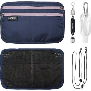 Side by Side Slim Travel Pouch Passport Holder | RFID Blocking Wallet Organizer for Phone, Credit Card, Cash | 8.07x5.31'', Olive, Incl: Travel Pen (Shadow)